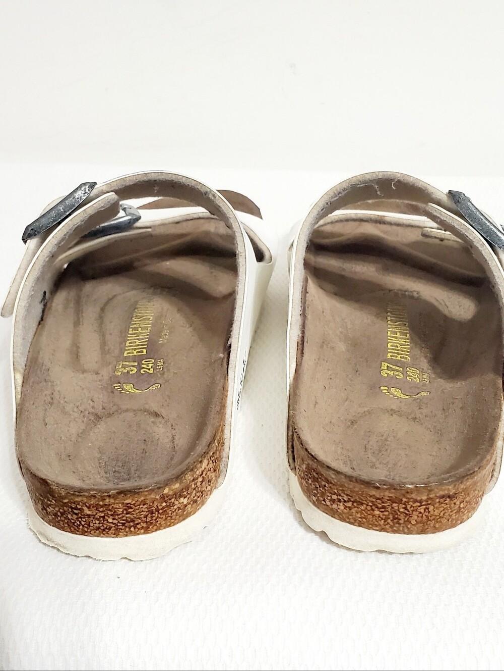 Birkenstock Arizona White Leather Double Dtrap Sandal Womens EU 37 - Picture 4 of 10